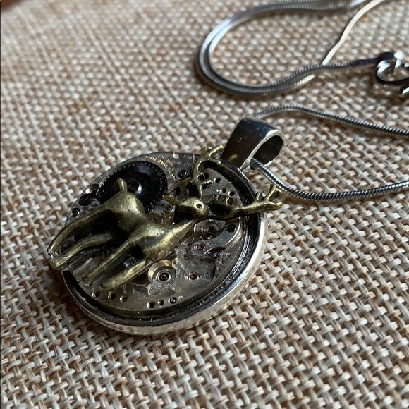 Deer Steampunk Necklace New - Picture 7 of 10